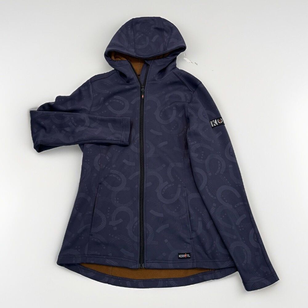 Kerrits Jacket Womens Size Large Bits Softshell Riding Blue Equestrian Fleece